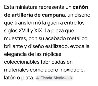 Miniatura de cañón de artillería de campaña metálico - miniatura 1