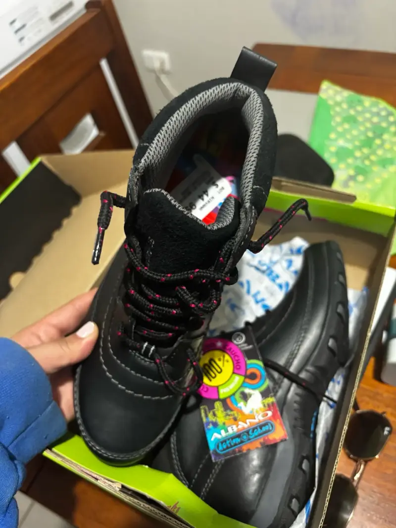 Zapatos trabajo o escolar de cuero Albano negros - 3