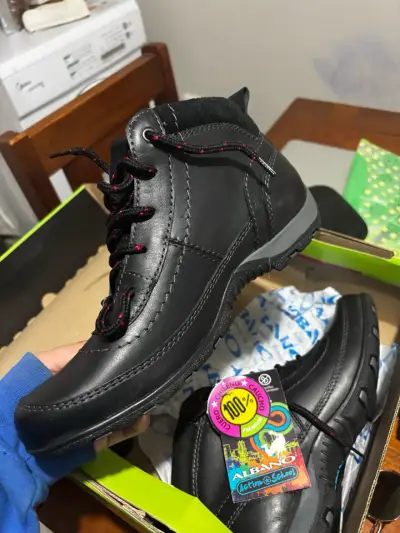 Zapatos trabajo o escolar de cuero Albano negros - miniatura 4