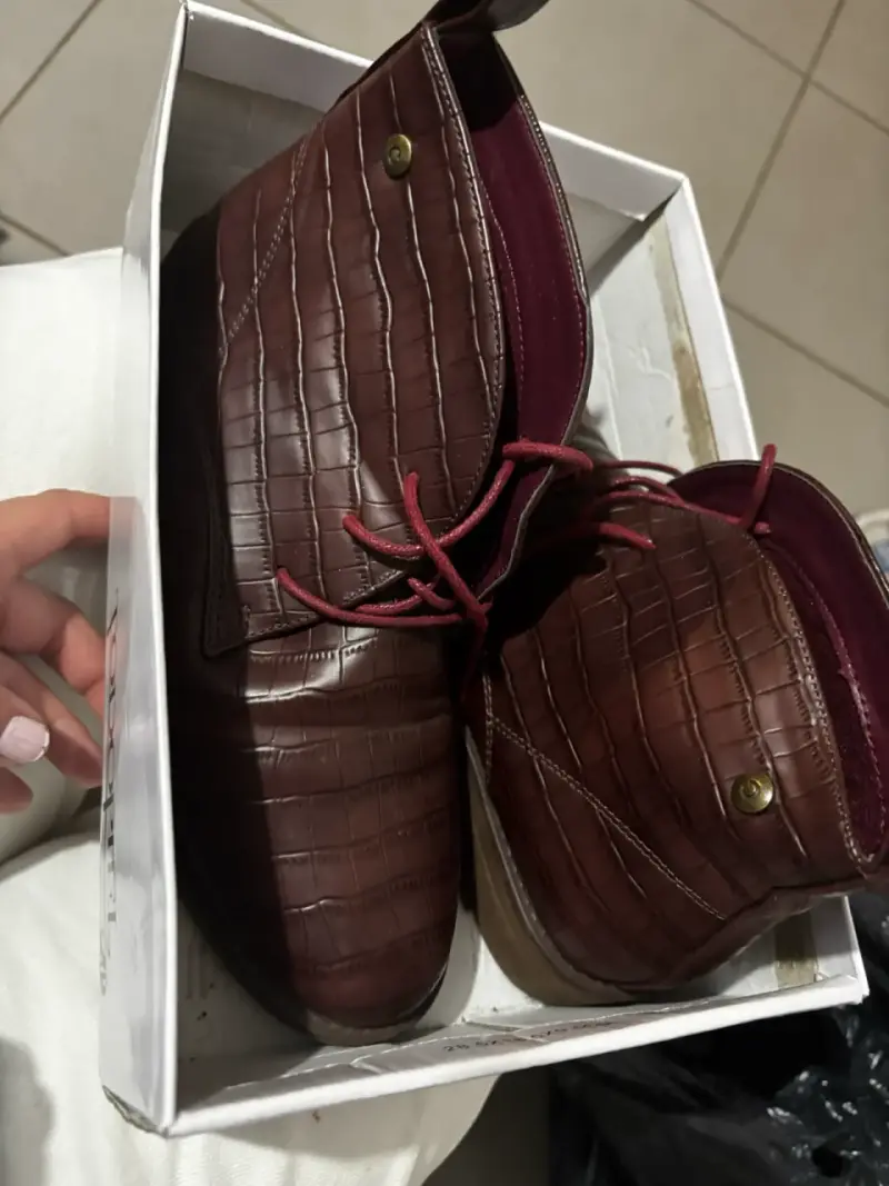 Zapatos de cuero marrón estilo cocodrilo para hombre - 4