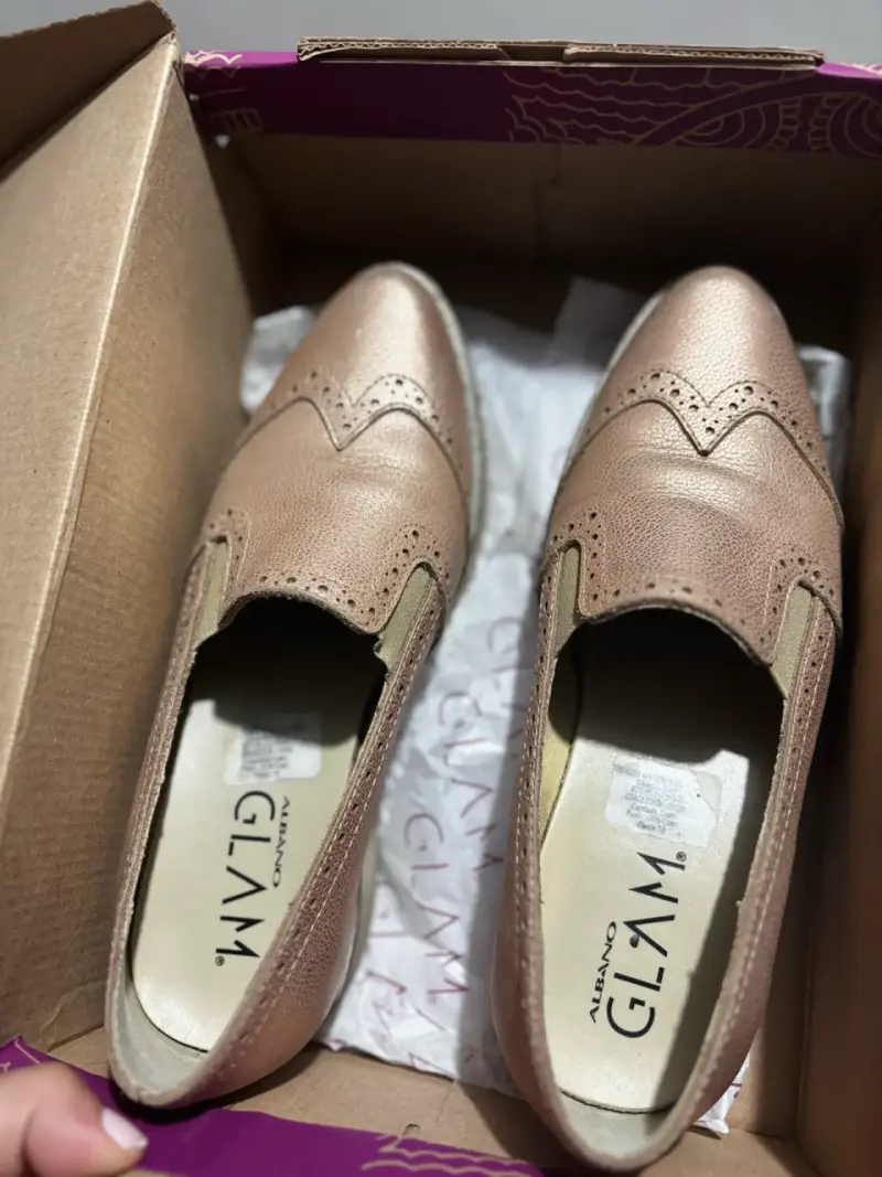 Zapatos Oxford Mujer Glam Cuero Dorado - 2