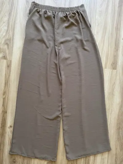 Pantalones palazzo marrones para mujer - miniatura 2