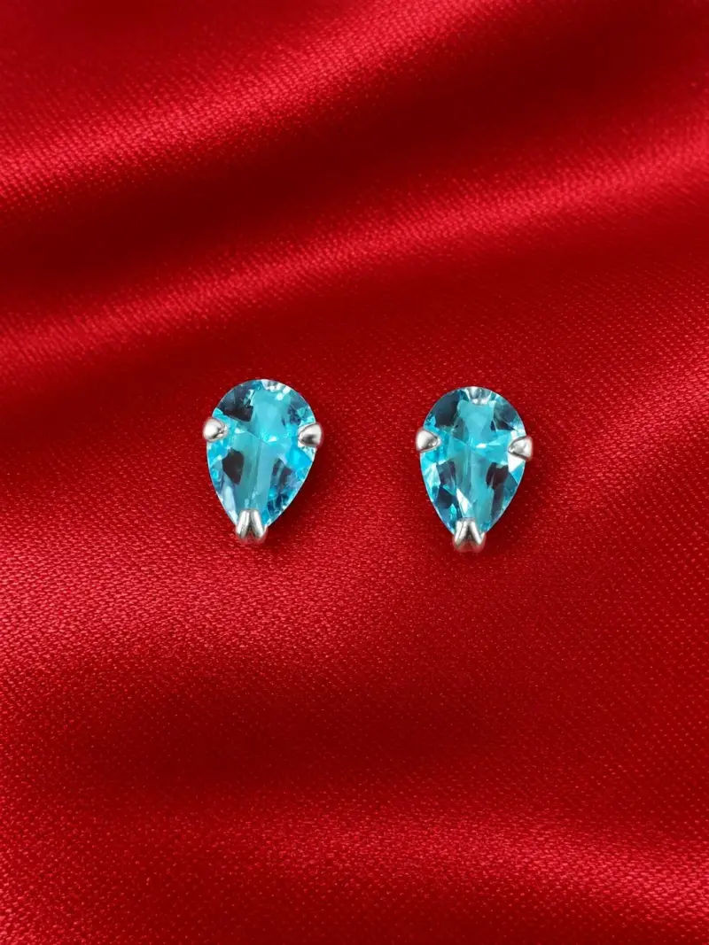 Pendientes de plata con piedras azules - 1
