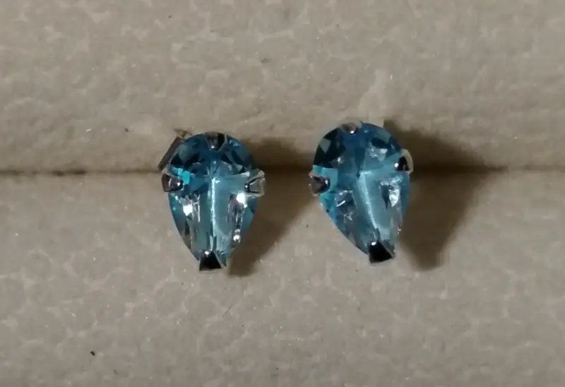 Pendientes de plata con piedras azules - 2