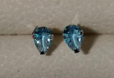 Pendientes de plata con piedras azules - miniatura 2