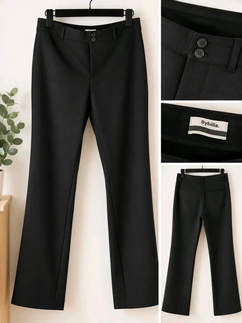 Pantalones de vestir negros Sybilla para mujer