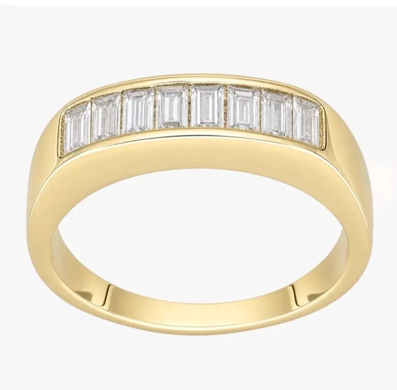 Anillo de baño de oro 18K con Circones en  baguett - 2