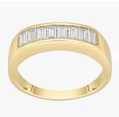 Anillo de baño de oro 18K con Circones en  baguett - miniatura 2