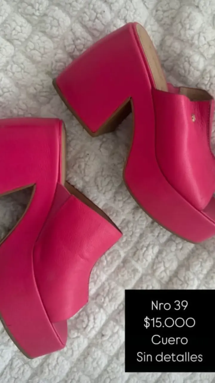 Zapatos de Tacón Alto Fucsia de Cuero Talla 39