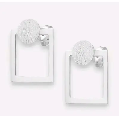 Pendientes geométricos de plata elegantes - miniatura 2