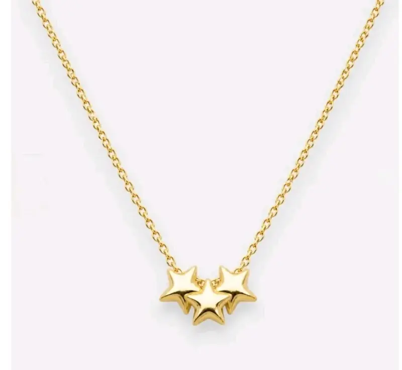 Collar de cadena dorada con colgante de estrellas - 2