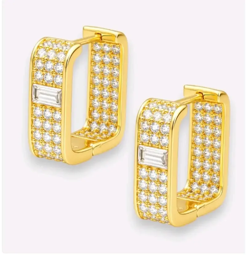 Aros en baño de Oro 18K con circonitas - 2