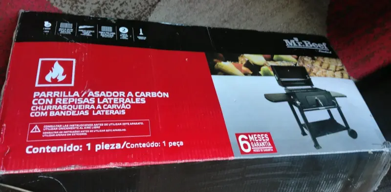 Parrilla a carbón Mr Beef con bandejas laterales - 2