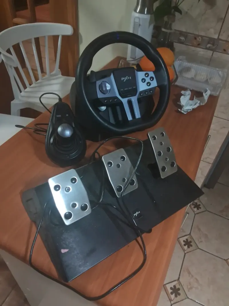 Volante y pedales PXN para simulador de carreras - 1