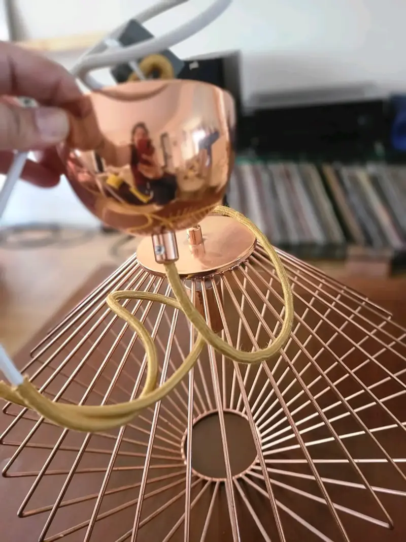 Lámpara colgante de metal cobre para comedor - 3