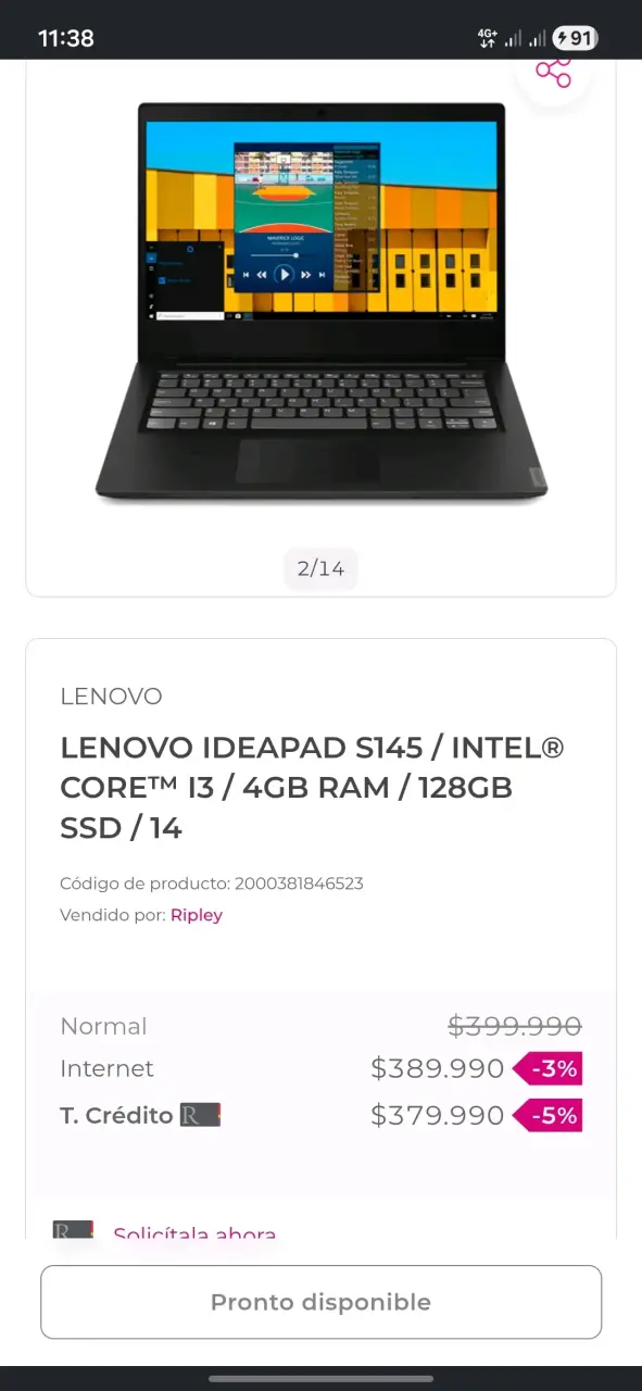 Laptop Lenovo en buen estado - 2
