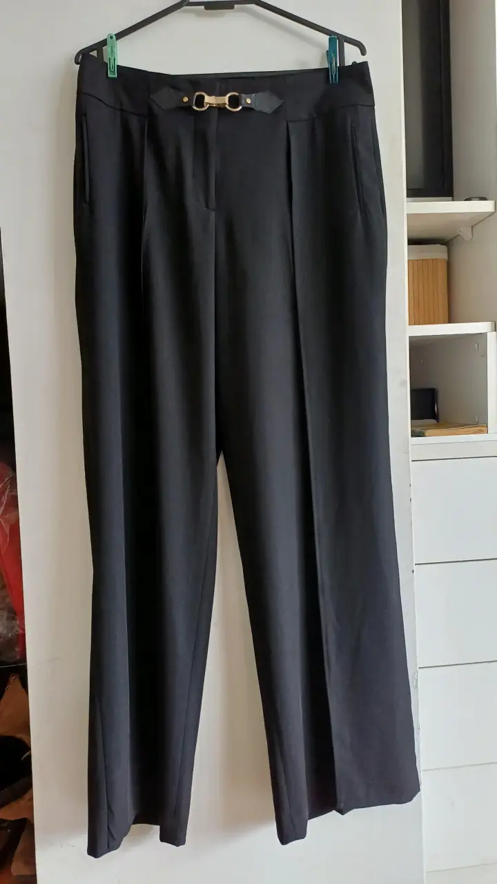 Pantalón ancho negro elegante para mujer - 2