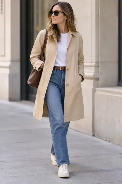 Abrigo beige GAP para mujer - miniatura 1