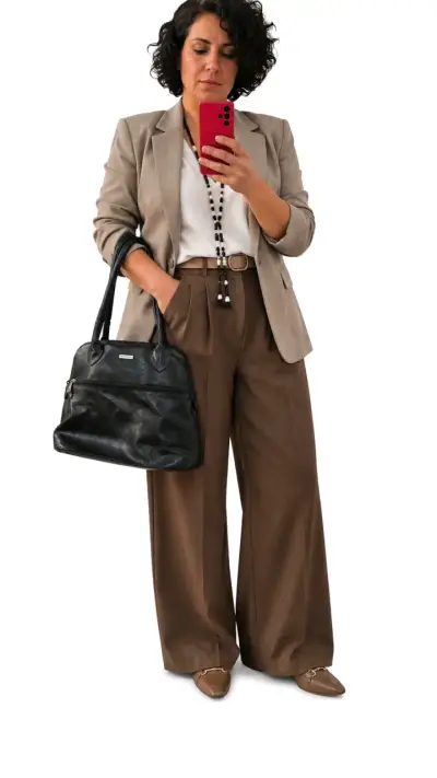 Bolso de cuero negro Mouton elegante - miniatura 1