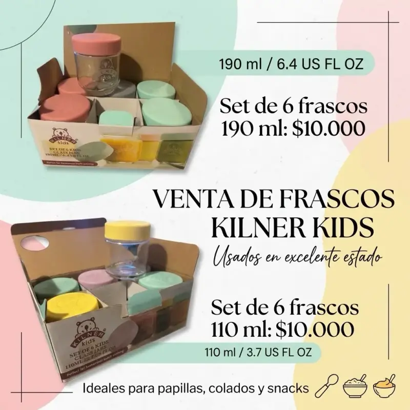 Set de frascos Kilner Kids 190 ml en excelente estado