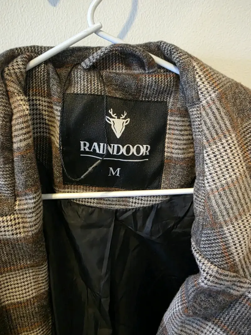 Abrigo de cuadros marrón Raindoor talla M - 2