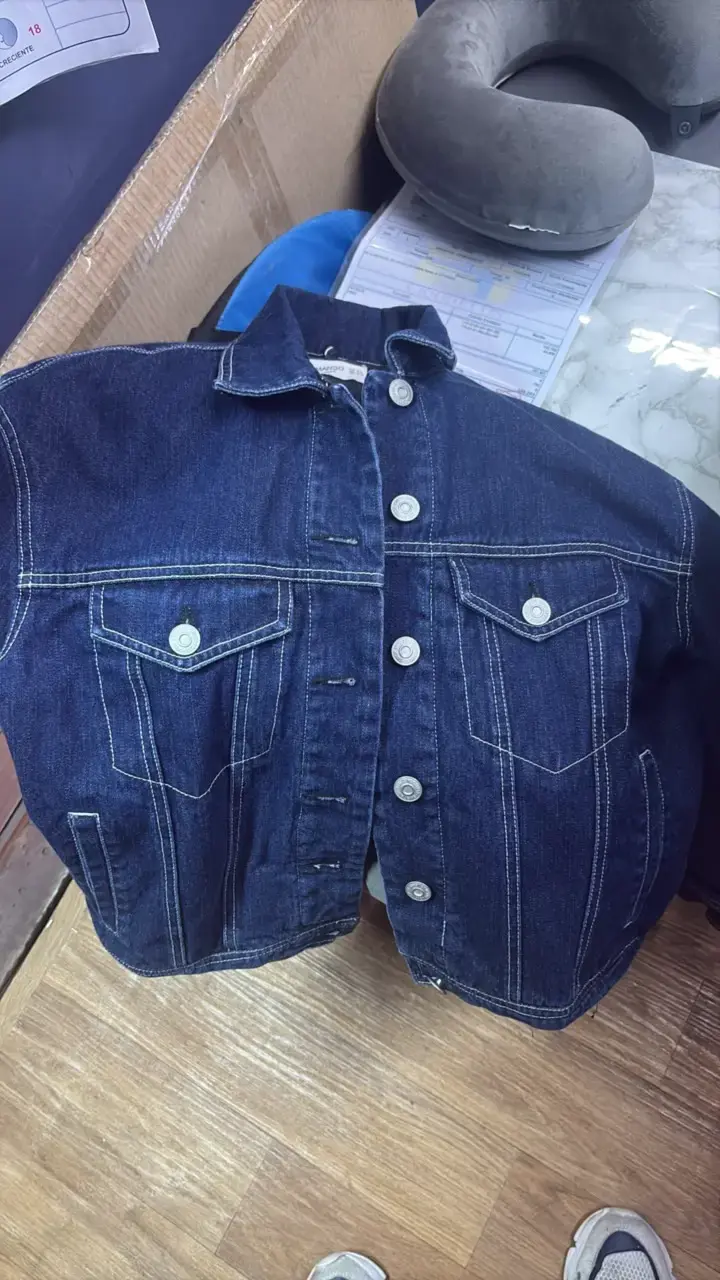 Chaqueta de mezclilla azul para hombre - 1