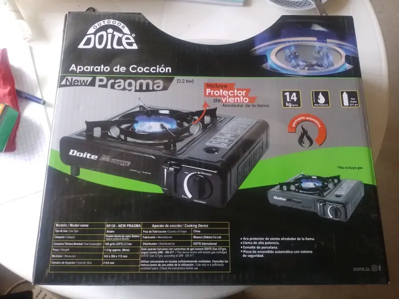 Cocina portátil Doite New Pragma con protector de viento