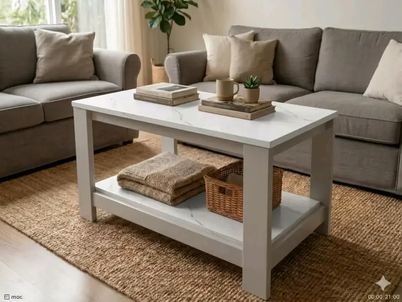 Mesa de Centro Kubo de Madera y Metal - 2