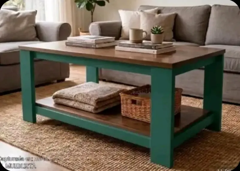 Mesa de Centro Kubo de Madera y Metal - 4