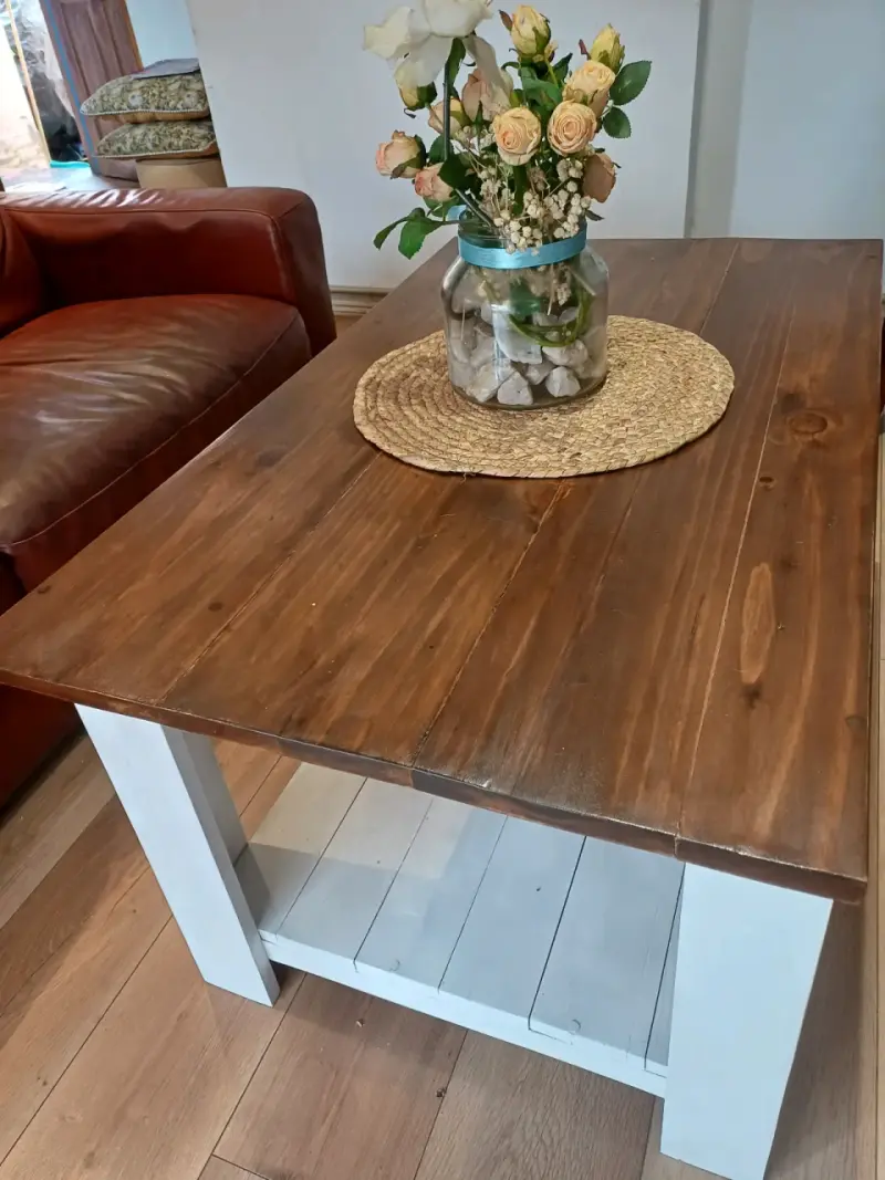 Mesa de Centro Kubo de Madera y Metal - 6