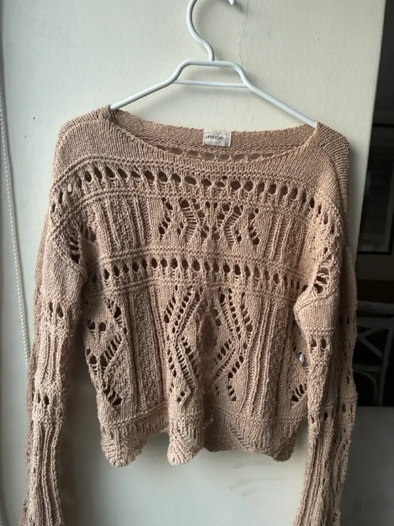 Suéter tejido calado beige Umbrale
