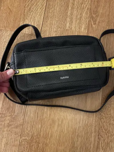 Cartera cruzada negra de cuero Sybilla - miniatura 3