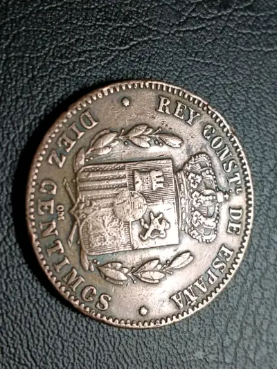 Moneda antigua de 10 céntimos de 1879 - miniatura 2