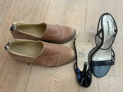 Zapatos de cuero y sandalias negras Bonny Fr - miniatura 3