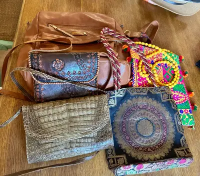 Set de bolsos variados estilo bohemio y vintage - miniatura 3