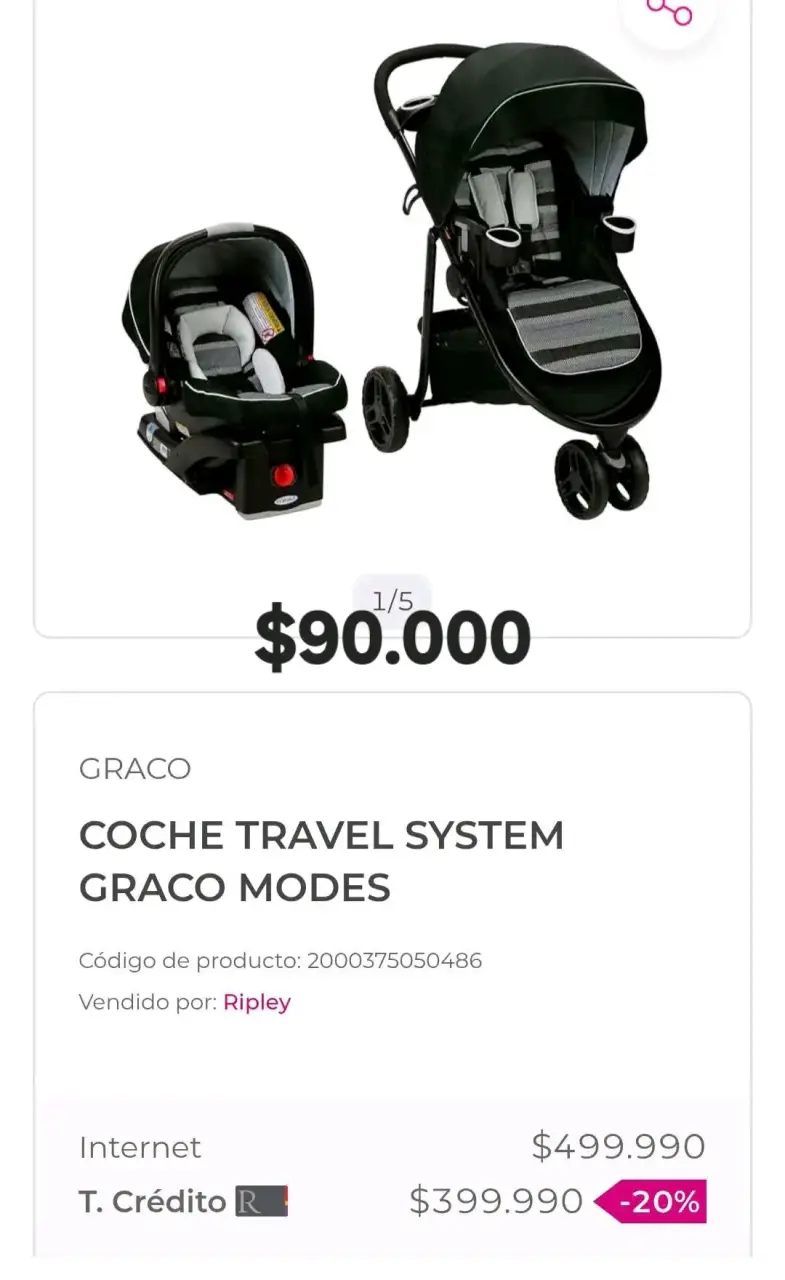 Coche Travel System Graco Modes negro - 2