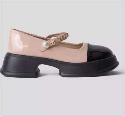 Zapatos de charol beige, talla 37 - miniatura 1