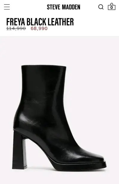 Botines de cuero negro Steve Madden elegantes - miniatura 5