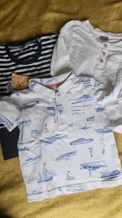 Conjunto de poleras para bebé con estampado náutico - miniatura 1