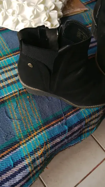 Botines negros de cuero con plataforma - miniatura 2