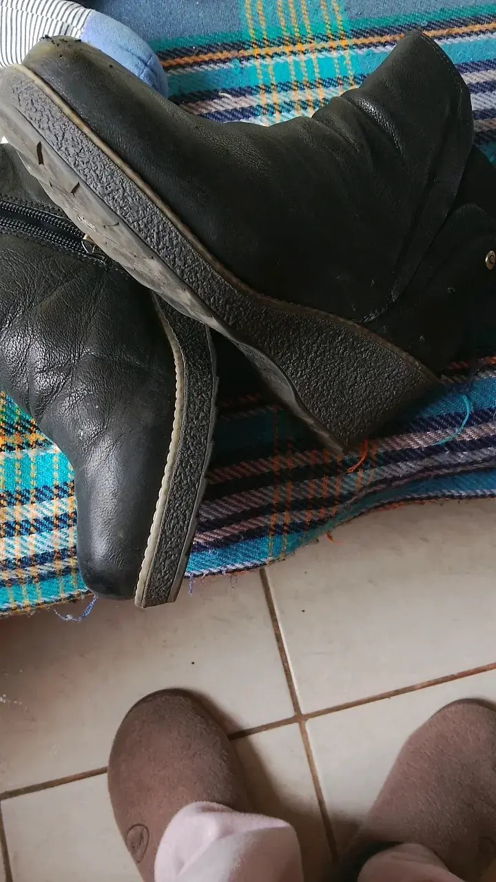 Botines negros de cuero con plataforma - 5