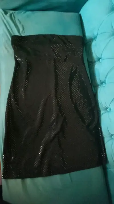 Vestido Strapless Negro Vintage Express World Bran - miniatura 1