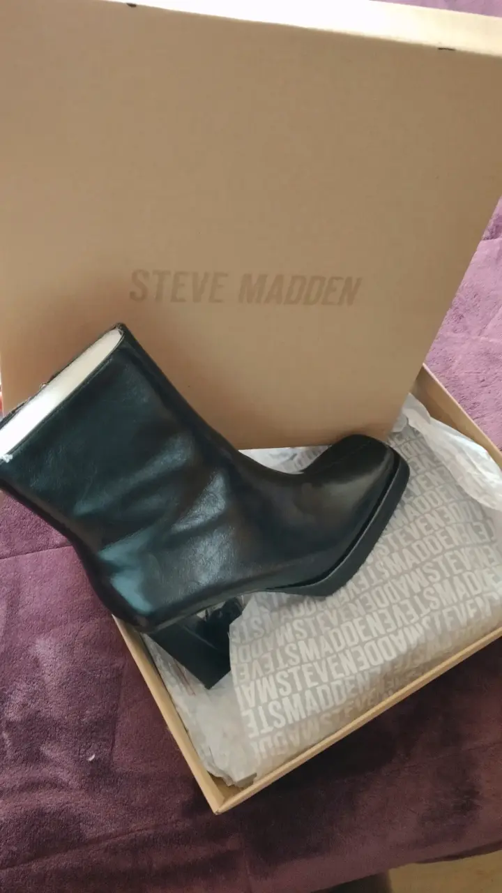 Botines de cuero negro Steve Madden Freya - 2