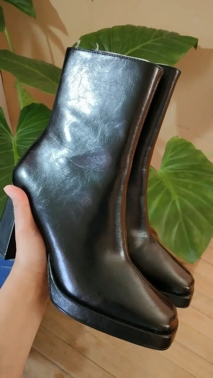 Botines de cuero negro Steve Madden Freya - 3