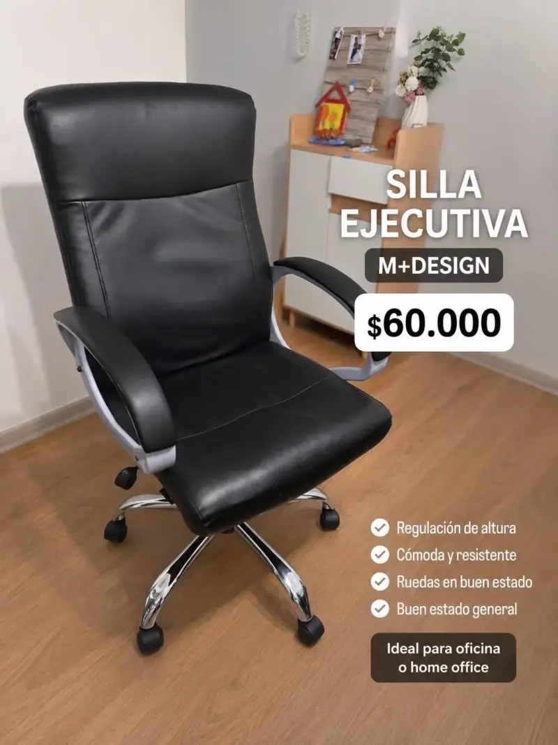Silla Ejecutiva Negra M+Design Cómoda