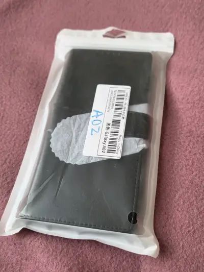 Carcasa simula cuero negra para Samsung Galaxy A02 - miniatura 1