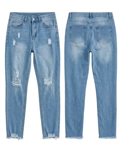 Jeans de Mujer Rasgados Azul Claro - miniatura 1