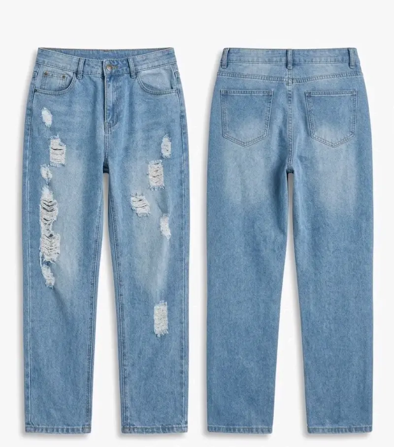 Jeans de Mujer Rasgados Azul Claro - 3