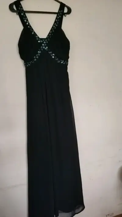 Vestido largo negro con pedrería Esprit - miniatura 1