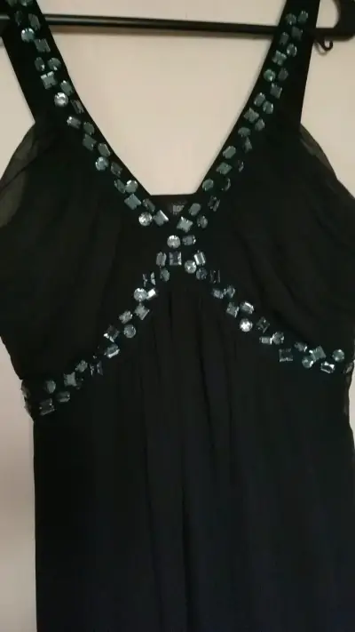 Vestido largo negro con pedrería Esprit - miniatura 2